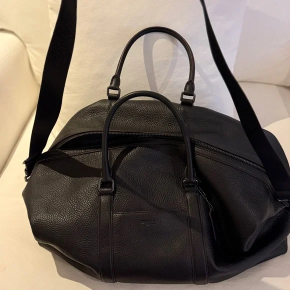 Coach Black Leather Trekker Bag 52 With Red Trim - Picture 2 of 11